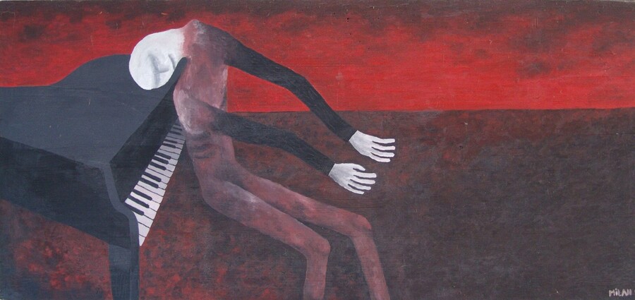 Slepý učitel hraje sonátu tak krásně, že lidé ani nedutají (1989)